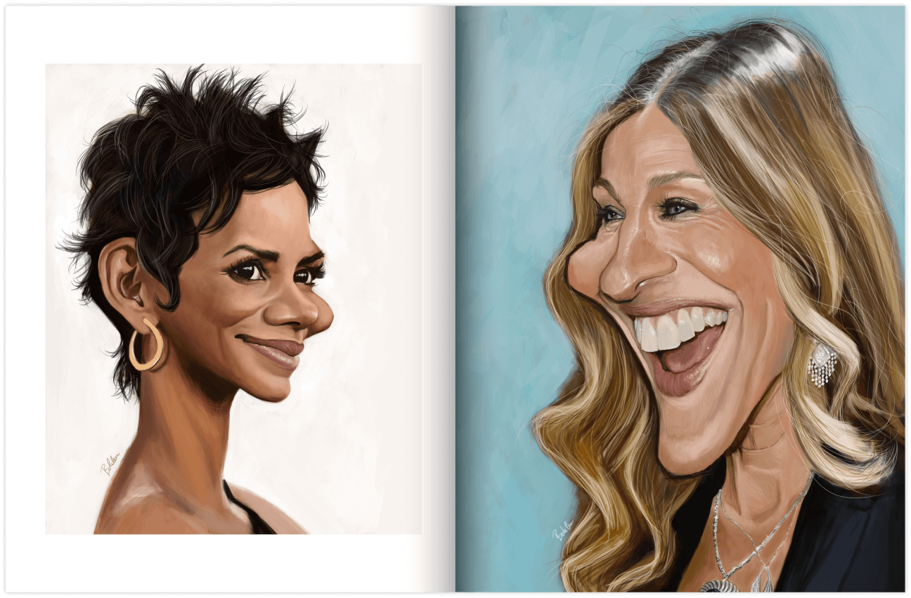 Book: "Off the Face – Caricatures and Portraits by Nick Bohlen" Sample Page