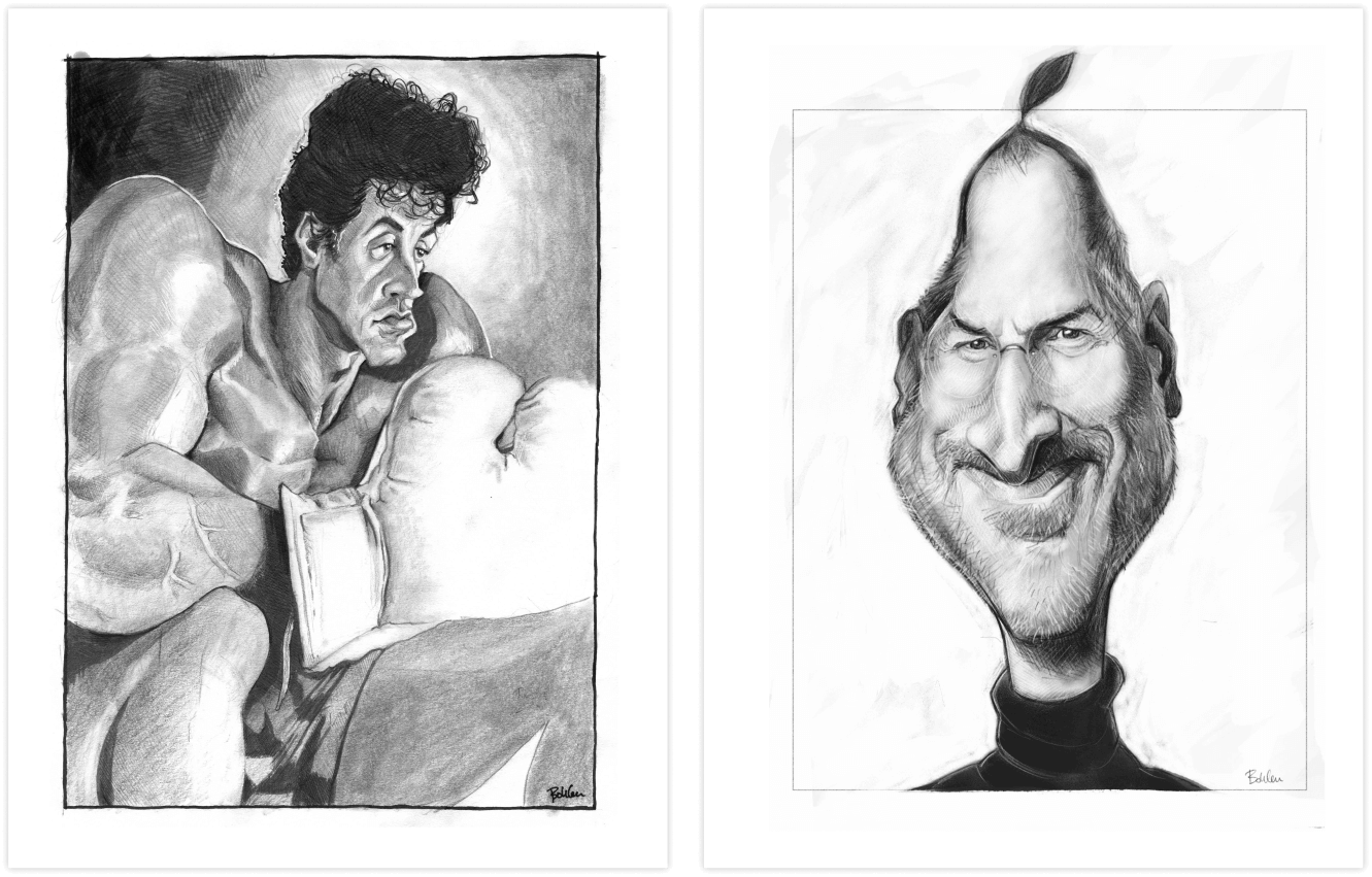 Book: "Off the Face – Caricatures and Portraits by Nick Bohlen" Sample Page